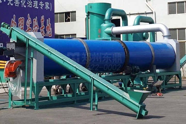 新型沼氣熱源生物質(zhì)有機(jī)肥烘干機(jī)設(shè)備可將高達(dá)七八十含水量的沼渣、糞便、鋸末等物料一次性烘干至安全貯藏水分標(biāo)準(zhǔn)。